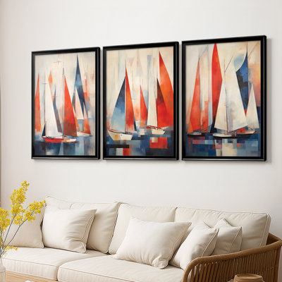NAUTICAL Series CDVII - Toile tendue avec châssis sur mesure - 3 pièces
