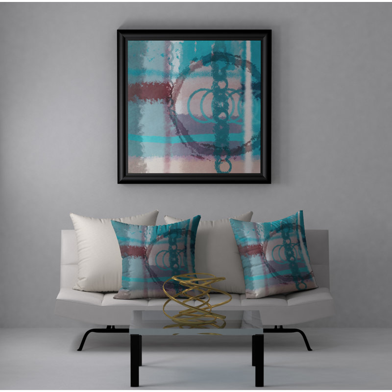 Coussin décoratif abstraite, 20 po X 20 po
