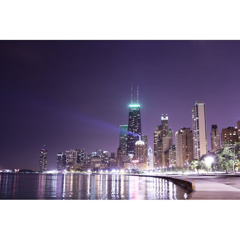 Chicago At Night - Wrapped Canvas Print, 51cm H x 76cm W