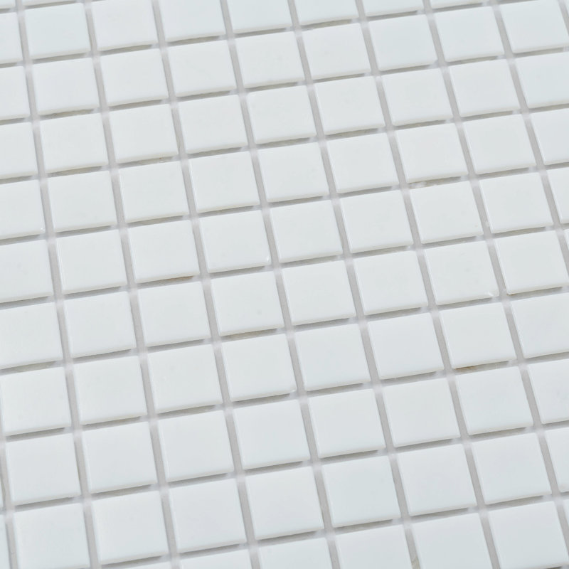 Dune 0.8" x 0.8" Glass Grid Mosaic Wall & Floor Tile, Rice White