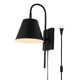 Rhoeva Single Light Iron Dimmable Plug-in Flush Mounted Sconce