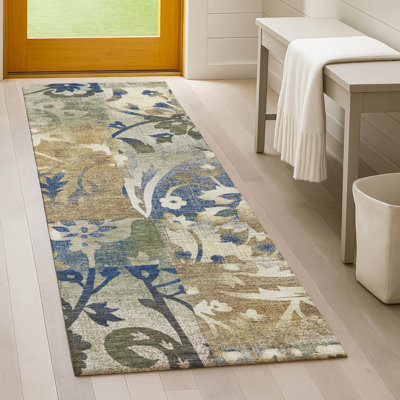 Machine Washable Indoor/Outdoor Chantille ACN2915 Botanical Rug