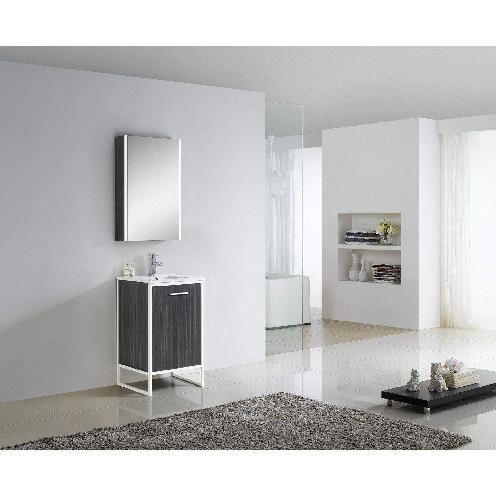 Saray 20'' Single Bathroom Vanity, Dawn Gray