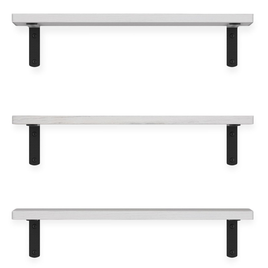 Colleps 3 Piece Paulownia Bracket Shelf (Set of 3) Gracie Oaks
