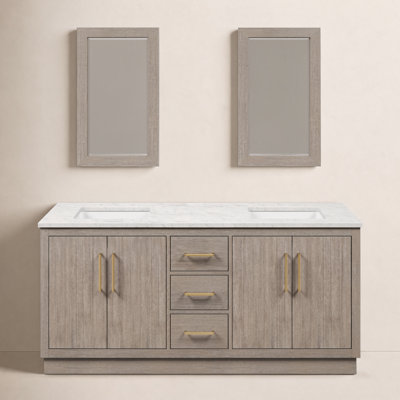 Kamila 72" Carrara Marble Double Bathroom Vanity