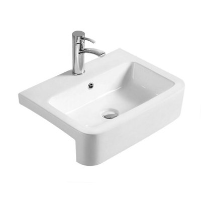 Nuie Vessels 570mm L x 415mm W White Vitreous China Rectangular Sink with Overflow