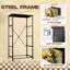 Commode rétro pour la chambre à coucher avec 4 tiroirs de rangement Papillons tournesols dorés Commode à dessin rétro Commode en acier pour vestibule