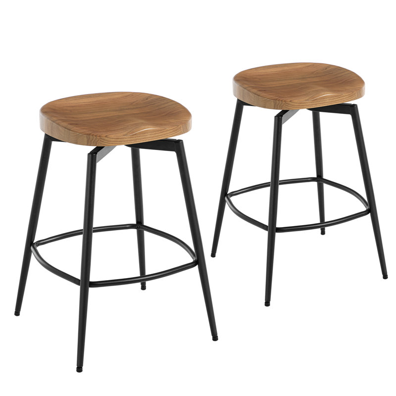 Lennon 63.5cm Swivel Bar Stool, Brown
