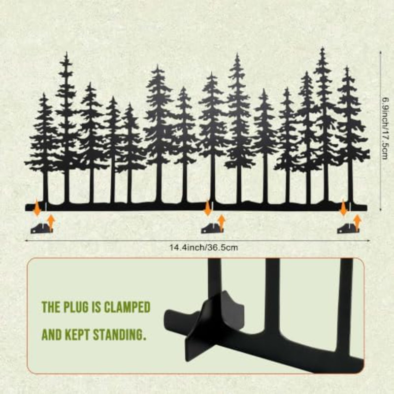 Metal Pine Tree Decor, Rustic Cabin Nature Forest Tabletop Décor