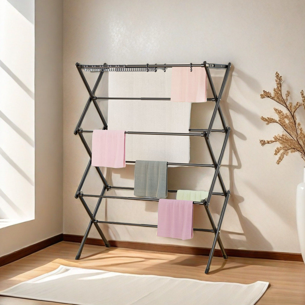 Rebrilliant Foldable clothing drying rack, designed for indoor use ...