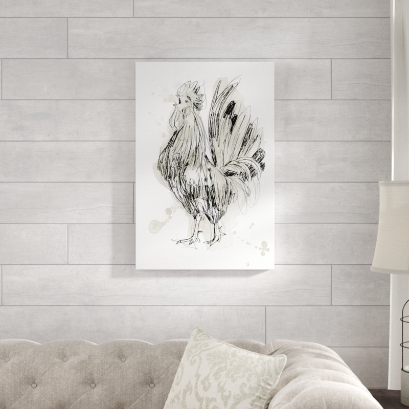 «Feathered Fowl II», peinture sur toile, H 36 po x l 24 po