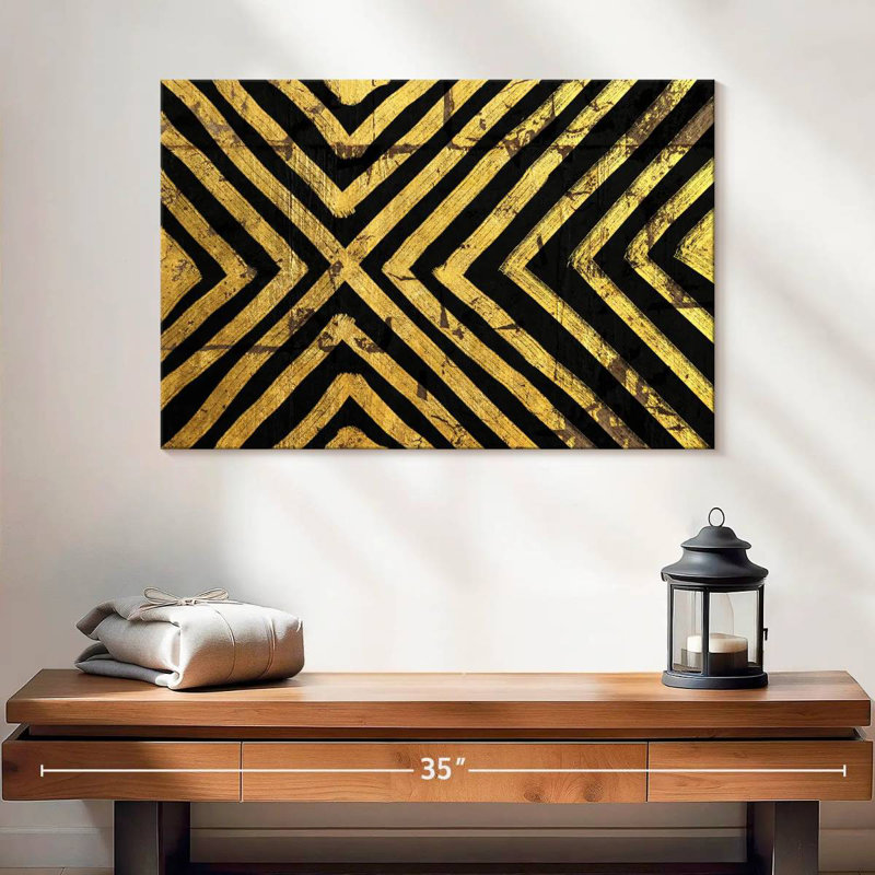 Avery Gold Geometric Lines, 16" H x 24" W