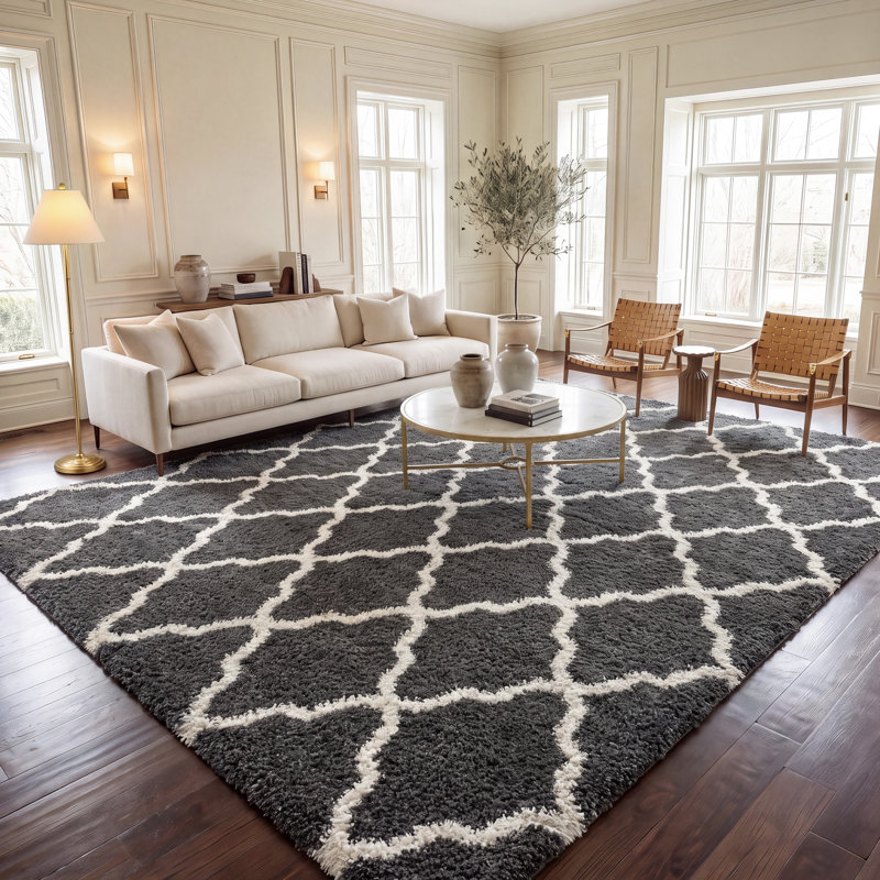 Tapis à poils longs Darrold Hudson, Rectangle 10 pi x 14 pi