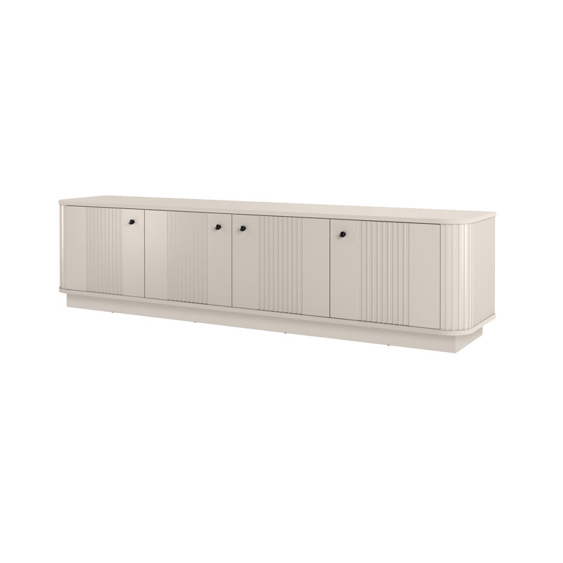 Vesper Unfinished TV Stand for TVs up to 55", Beige/Black