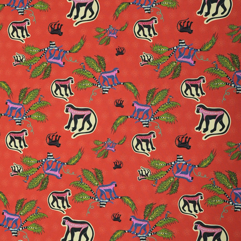Monkey Palm Heavyweight Linen Fabric, Sunset
