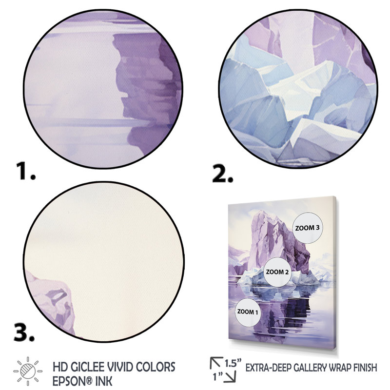 «Iceberg» mauve mystérieux - imprimé, Cadre photo noir, H 20 po x l 12 po x P 1 po