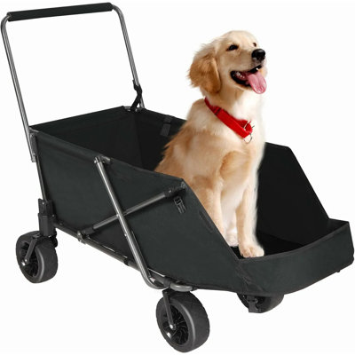 150lbs Heavy Duty Folding Utility Wagon with 13.4" Extendable Rear