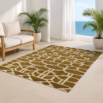 Tapis brun intérieur et extérieur Trellis