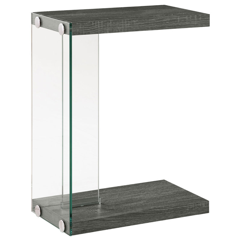 Table d'appoint en bois d'ingénierie gris Sampson