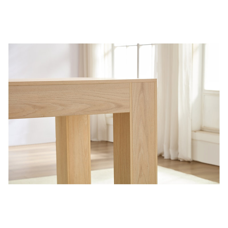 Farmhouse Rectangular Dining Table for 4-6 People with Sturdy Wood Legs