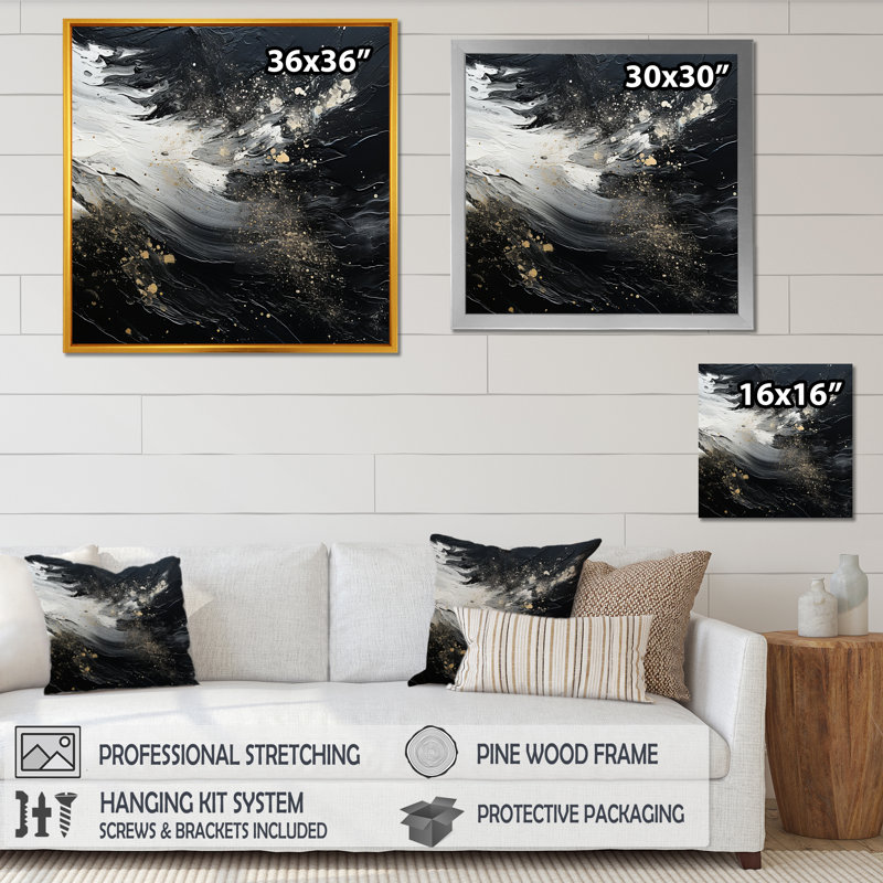 Northern Harmony I - impression, Cadre simple argenté, H 30 po x l 30 po x P 1 po