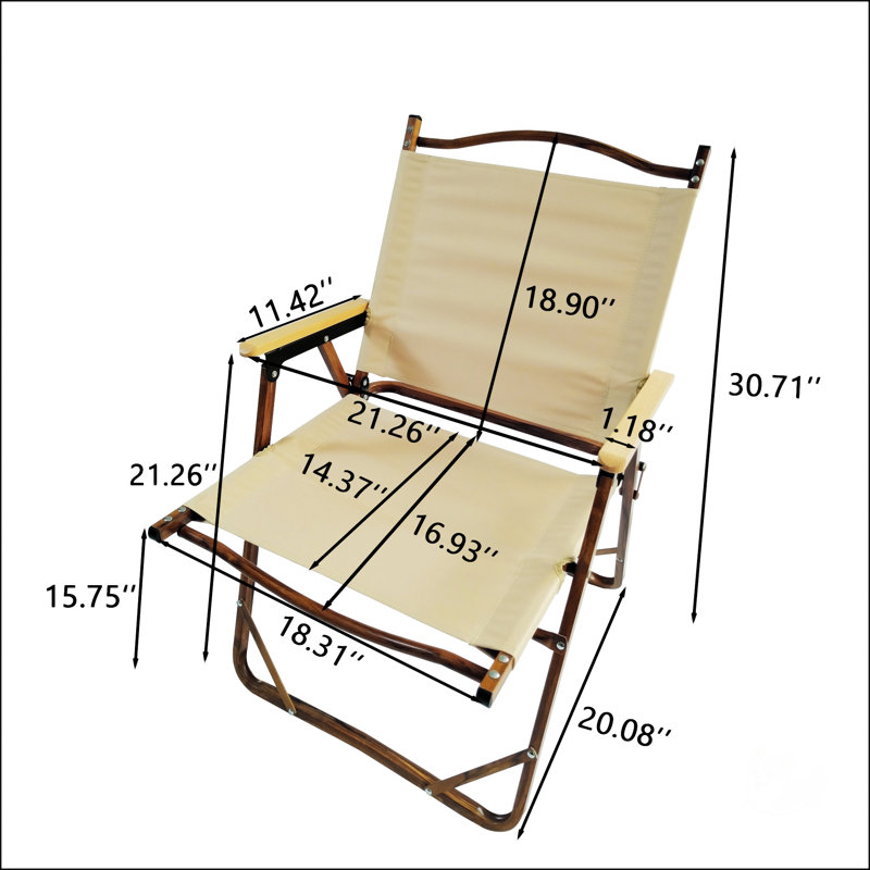 Comfy Foldable And Portable Chair With Armrests Aluminium Frame