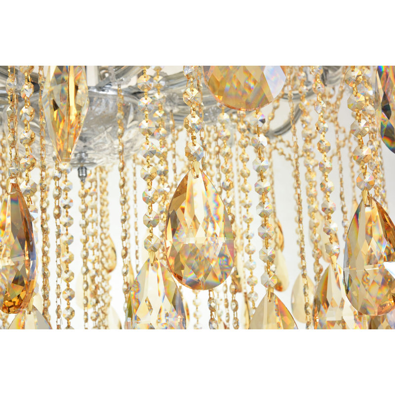 Stockard 84 - Light Dimmable Tiered Chandelier, Champagne, Chrome, Royal Cut
