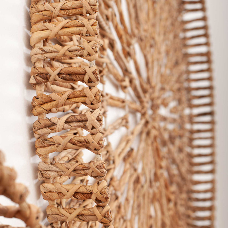 Handmade Abstract Wall Decor on Rattan