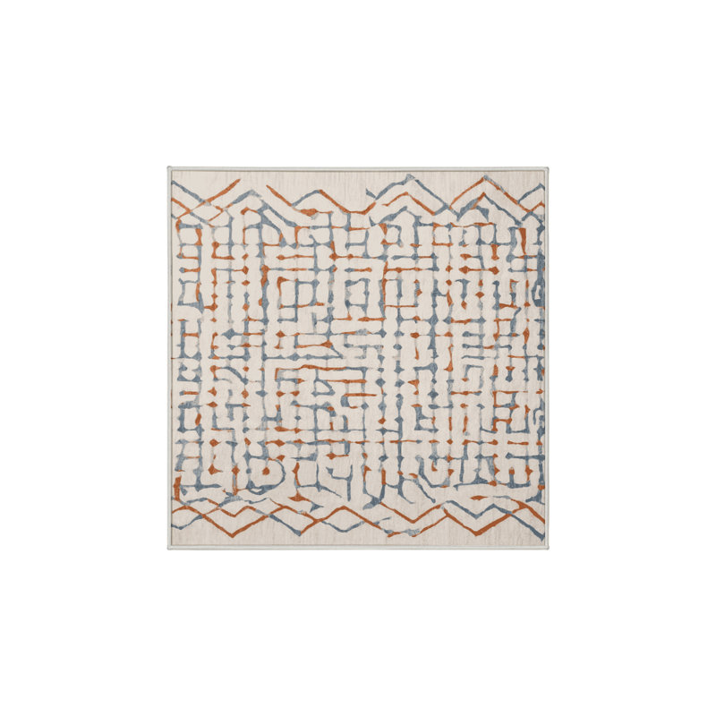 Tapis beige lavable à la machine, Carré 8 pi