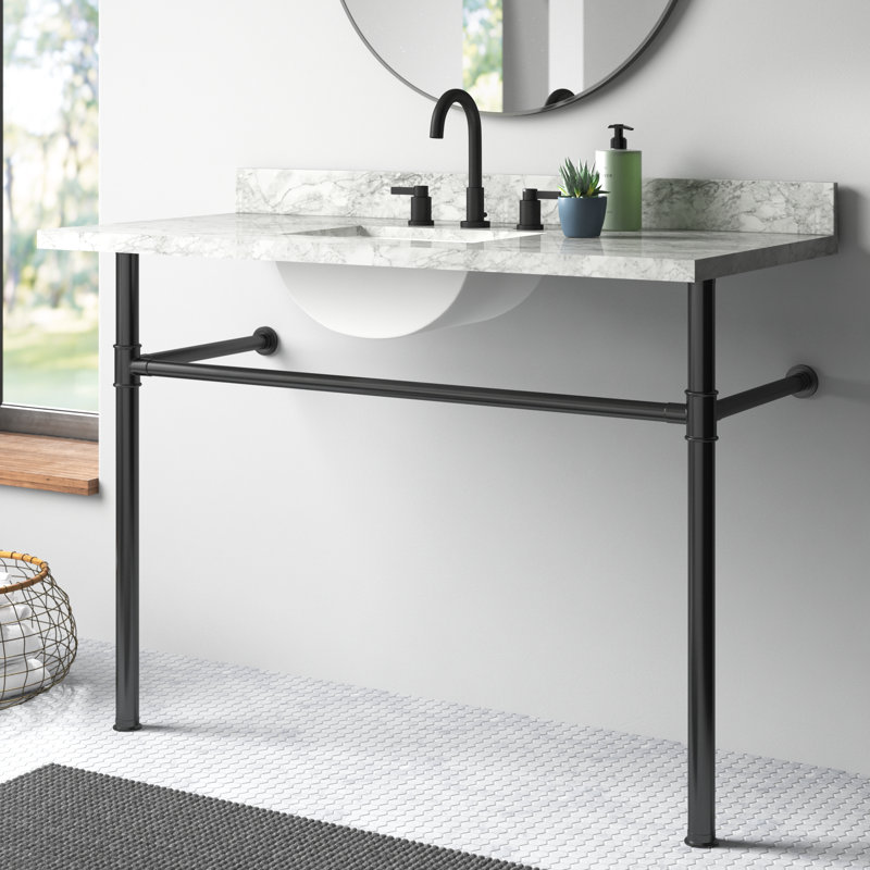 Kingston Brass Imperial Stainless Steel Console Legs, Matte Black