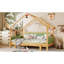 Lit simple en bois dans une cabane dans un arbre avec rails à coussin souple, pour enfants, adolescents, filles, garçons-1140966728