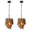 Luminaire suspendu en cristal de style ambre rétro à 2 lumières de luxe (ampoule incluse)-154903923