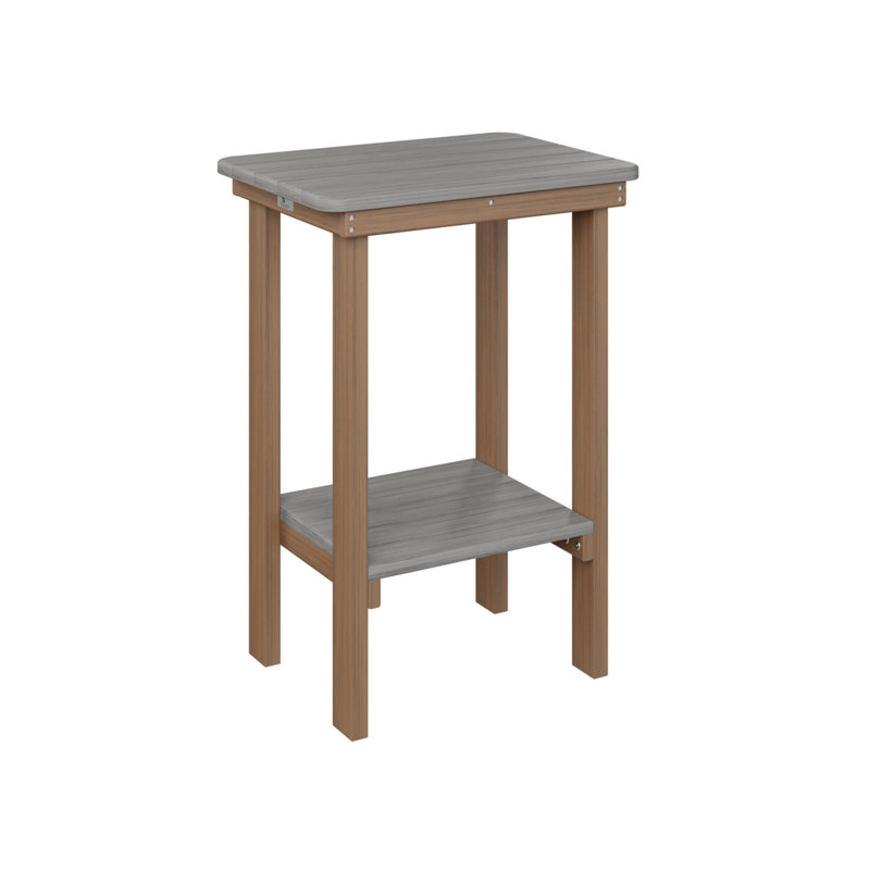 Berlin Gardens Rectangular End Counter Table, Antique Mahogany, Driftwood Gray