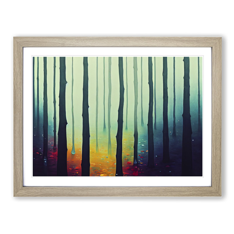 Colourful Forest Vol.2 - Single Picture Frame Print, Oak Framed, 34cm H x 46cm W x 2cm D