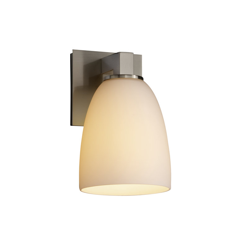 Ainura Glass Armed Sconce, Opal, Nickel