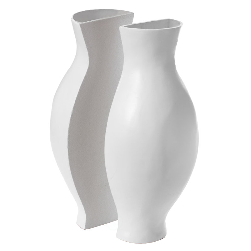 Kalleen Glass Floor Vase, White
