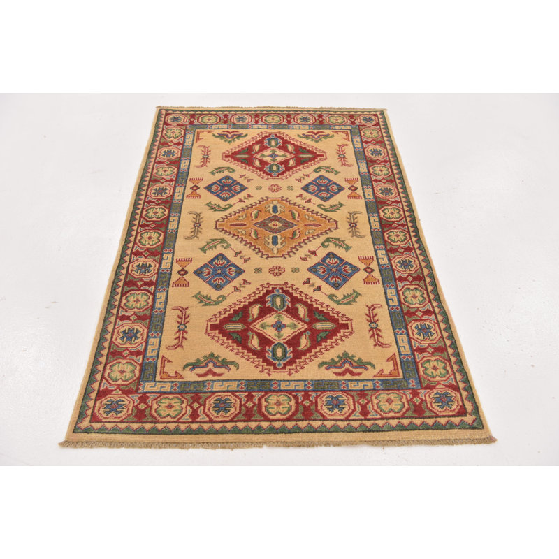 One-of-a-Kind 3'2" X 5' New Age Wool Area Rug in Beige