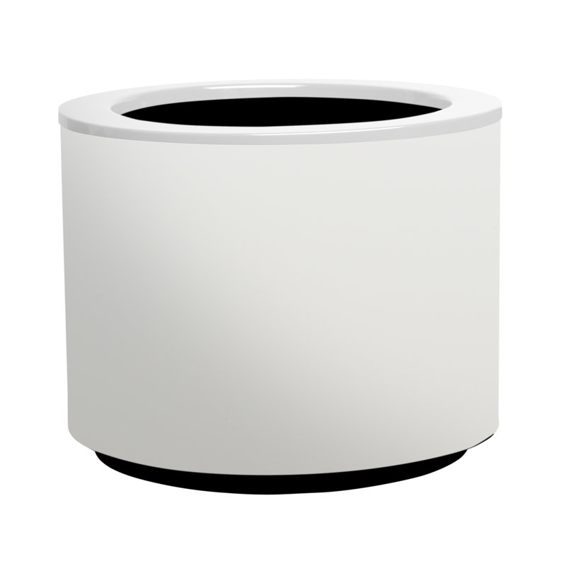 Metal Pot Planter, White, 40cm H x 42cm W