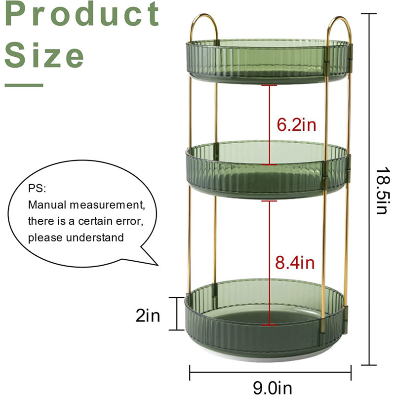 Berkow Acrylic Makeup Organiser, Green