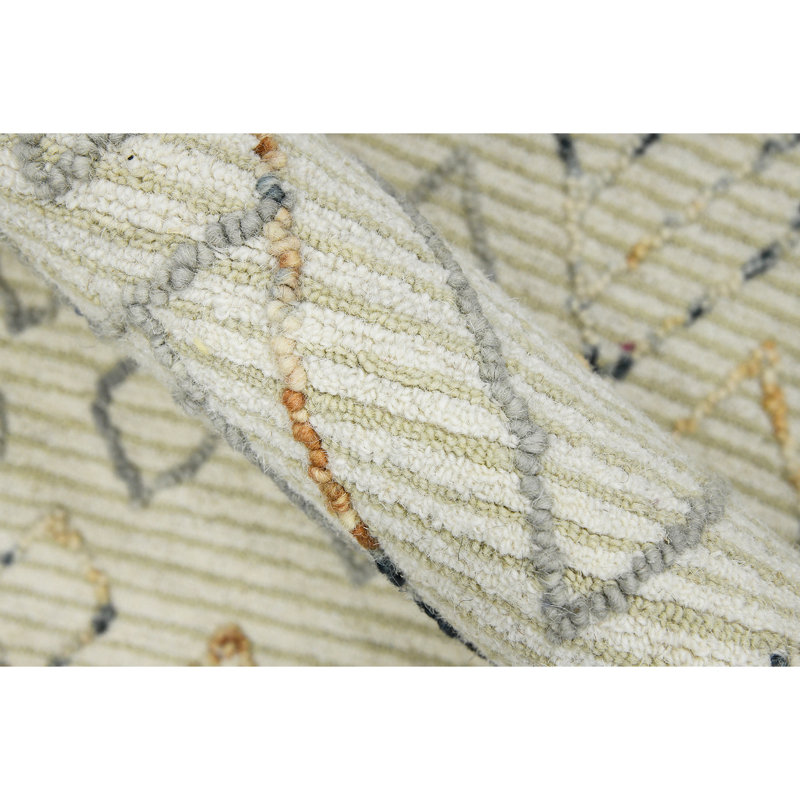 Amer Drayton Ivory Hand-Hooked Wool Area Rug 8'x10'