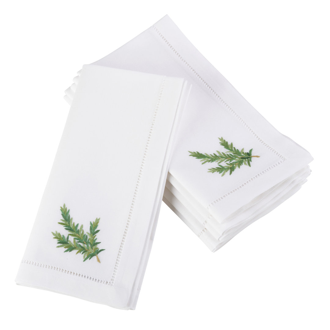 Villasenor Cotton Embroidered Square Napkin (Set of 6) Darby Home Co