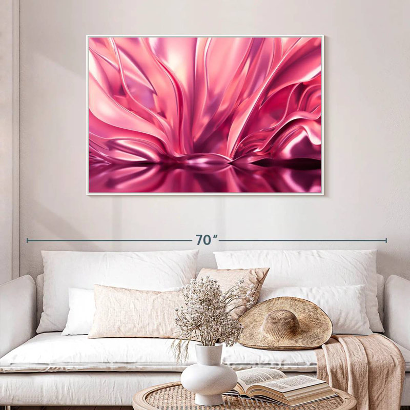 Fiorella rosé, 46 po x 31 po, Cadre flottant blanc
