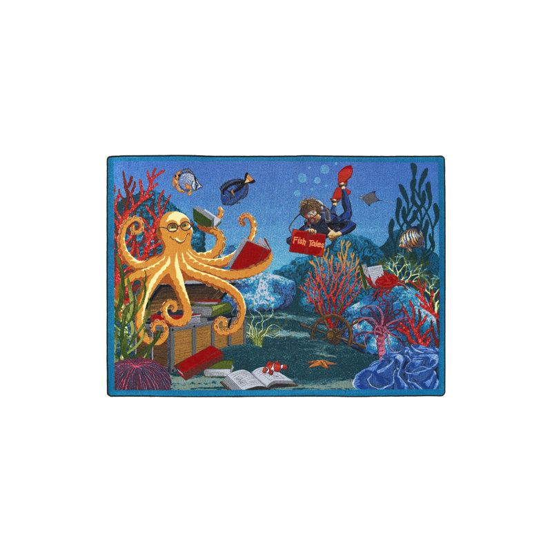 Tapis Éducatif «Fish Tales» par Joy Carpets, Rectangle 5 pi 4 po x 7 pi 8 po