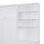 Lit escamotable double avec plusieurs tablettes de rangement et une armoire, blanc