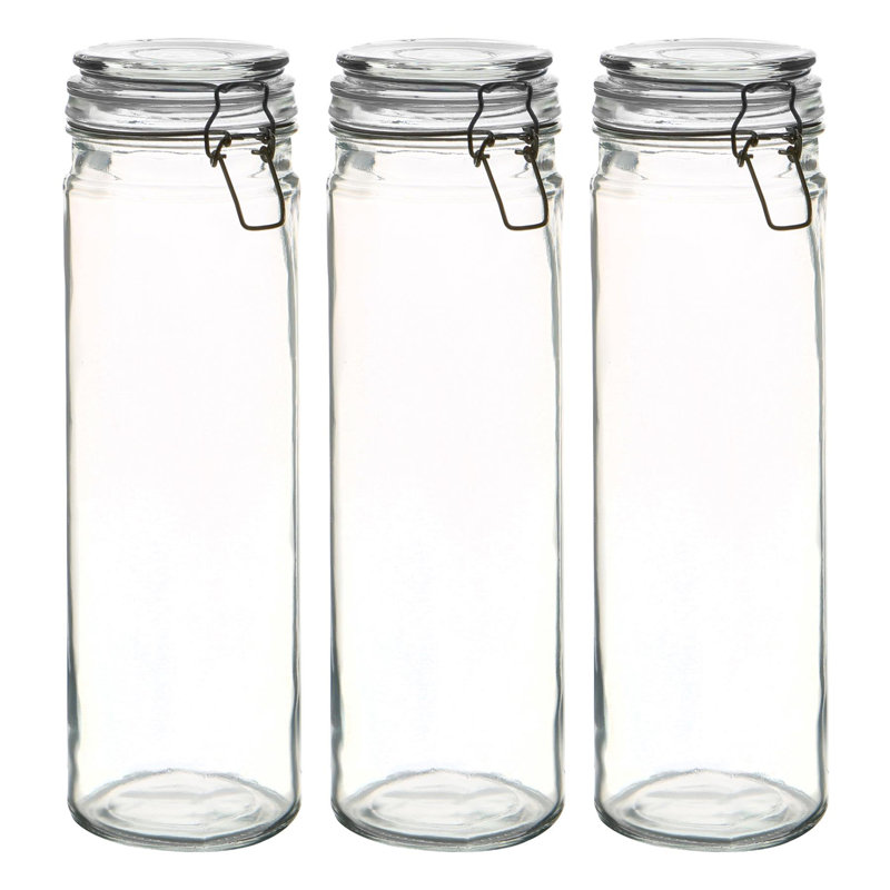 Argon Tableware - Glass Spaghetti Jars, White/Clear