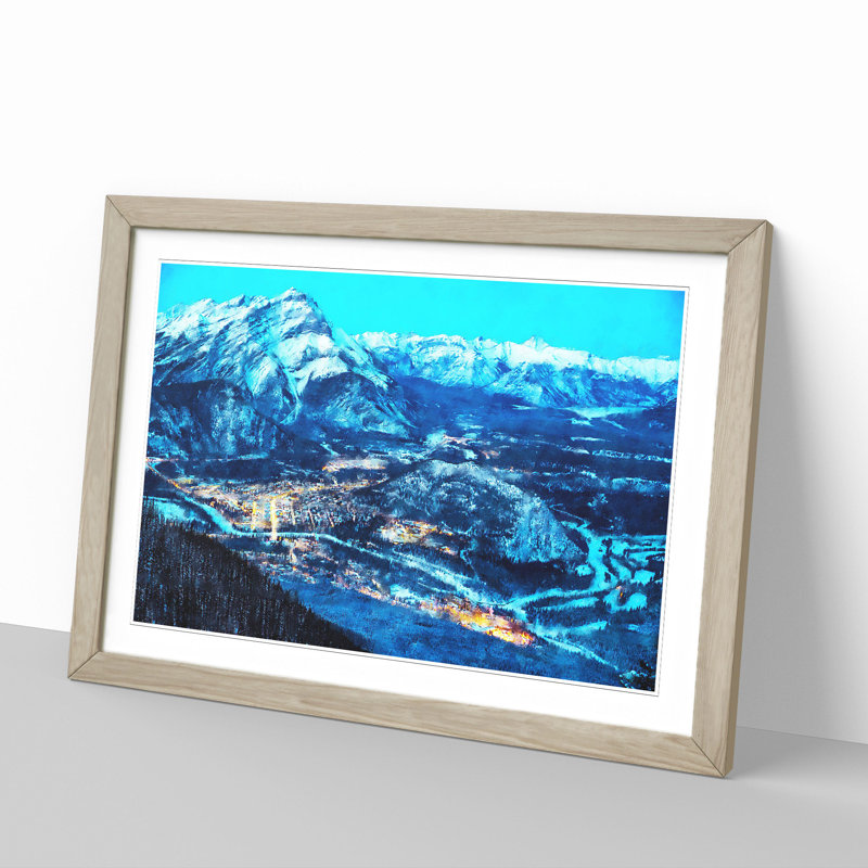 High Above Banff Canada - Framed Print, Oak Framed, 48cm H x 65cm W x 2cm D