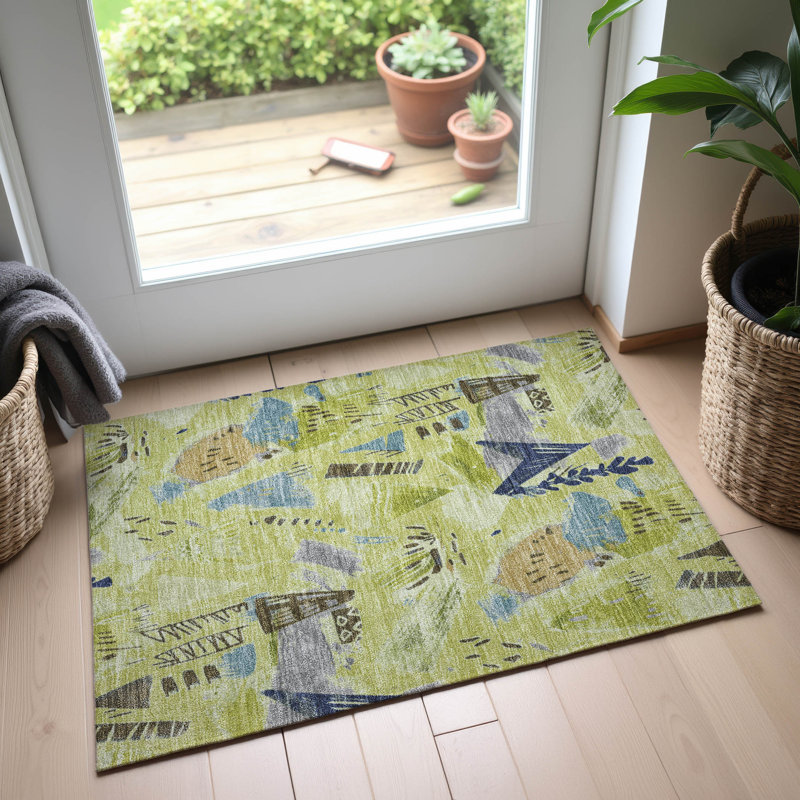 Premium Machine Washable Harjo AMF1573 Modern Rug, Rectangle 1'8" x 2'6"