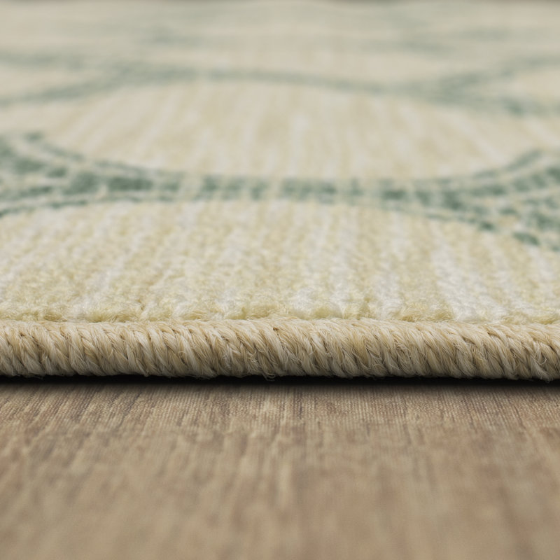 Woodbridge White/Blue Transitional Geometric Area Rug, 7'6" x 10'