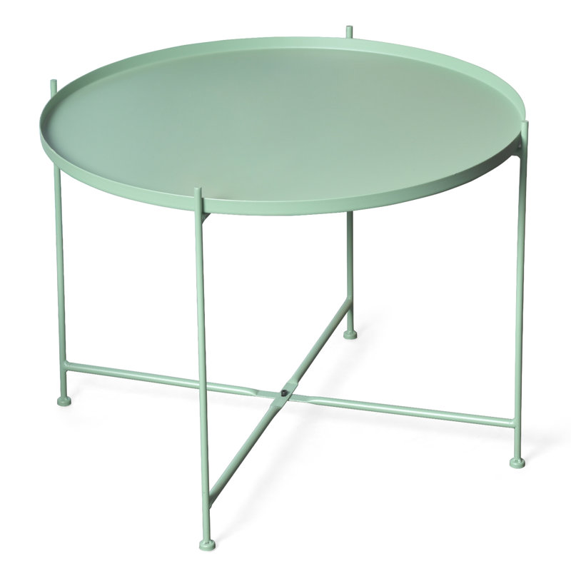 Table de bout en acier Agassi, H 21,6 po x l 27,55 po x P 27,55 po, Vert