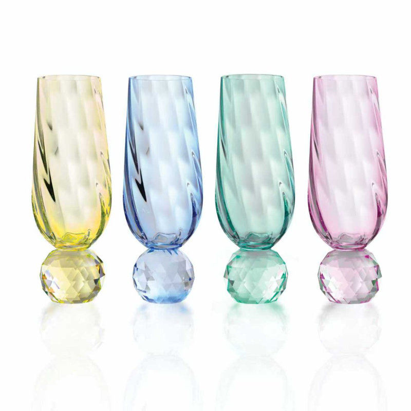 Ensemble de 4 flûtes de couleurs Aurora